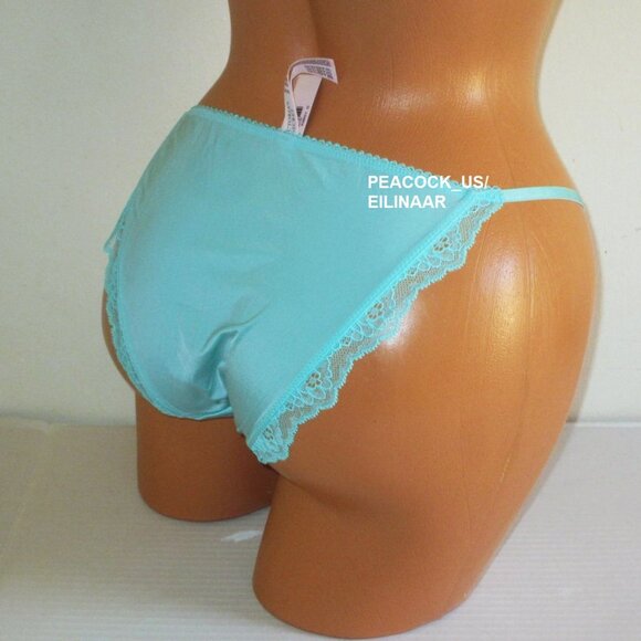 Victoria Secret Dream Angels String Bikini Panty Smooth Silky Aqua Green Blue - Picture 1 of 5